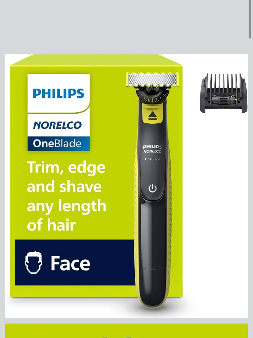 Philips Norelco OneBlade 360 Hybrid Face Trimmer Shaver 5 Length Comb Razor NIB
